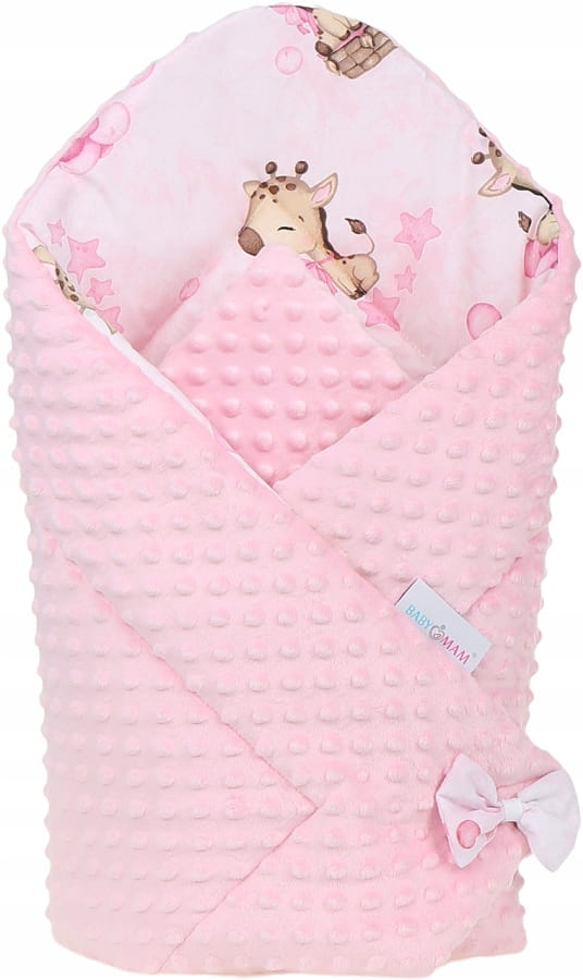 Babymam rożek becik niemowlęcy otulacz minky 80x80 - obrazek 4
