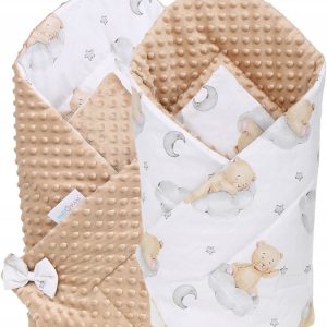 Babymam rożek becik niemowlęcy otulacz minky 80x80