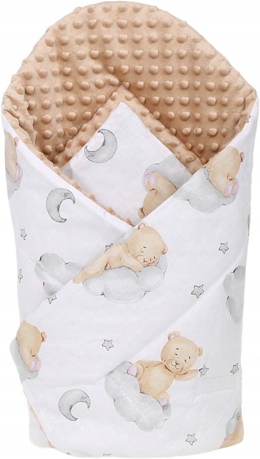 Babymam rożek becik niemowlęcy otulacz minky 80x80 - obrazek 2
