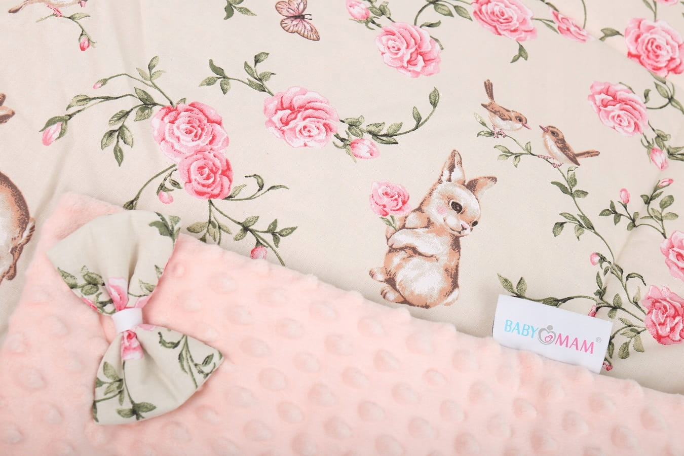 Babymam rożek becik niemowlęcy otulacz minky 80x80 - obrazek 4