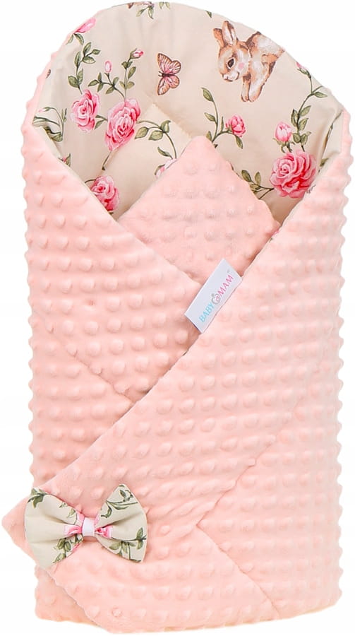 Babymam rożek becik niemowlęcy otulacz minky 80x80 - obrazek 5