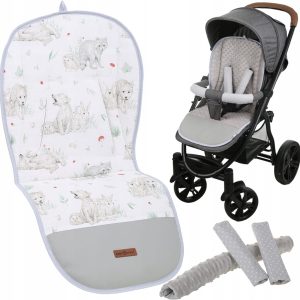 Babymam wkładka do spacerówki + ochraniacz na pasy pałąk uniwersalny zestaw