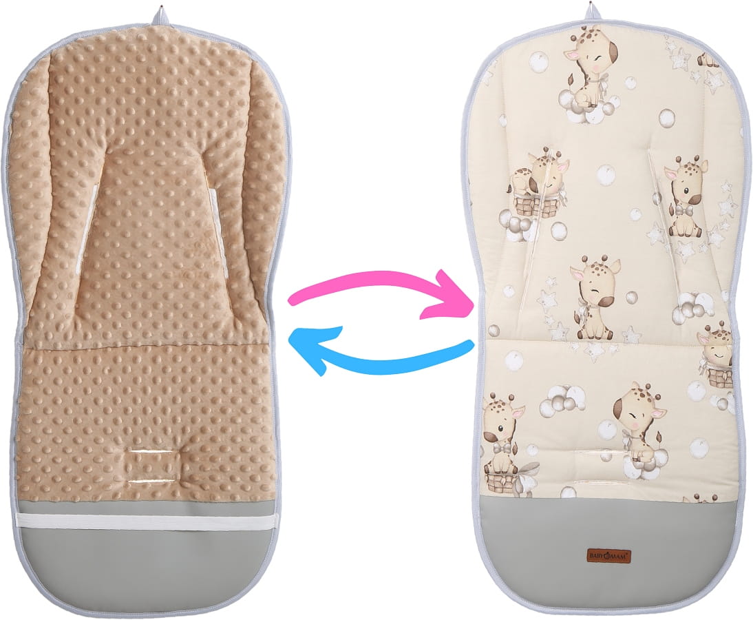 Babymam wkładka do spacerówki + ochraniacz na pasy pałąk uniwersalny zestaw - obrazek 5