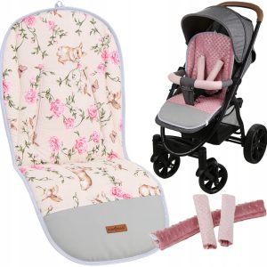 Babymam wkładka do spacerówki + ochraniacz na pasy pałąk uniwersalny zestaw