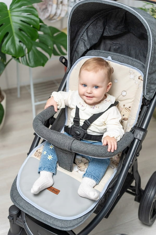 Babymam wkładka do spacerówki + ochraniacz na pasy pałąk uniwersalny zestaw - obrazek 11