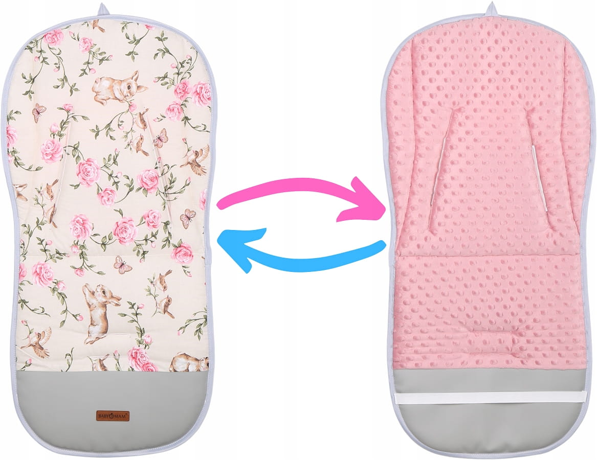 Babymam wkładka do spacerówki + ochraniacz na pasy pałąk uniwersalny zestaw - obrazek 10
