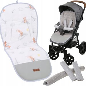 Babymam wkładka do spacerówki + ochraniacz na pasy pałąk uniwersalny zestaw