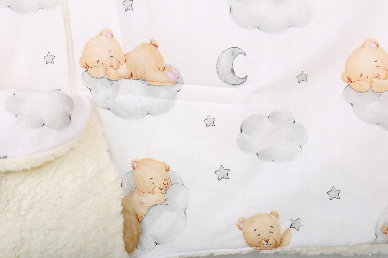 Babymam otulacz do fotelika wózka nosidełka zapinany ciepły bawełna plusz - obrazek 10
