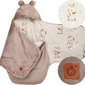 Babymam otulacz do fotelika wózka nosidełka zapinany ciepły bawełna plusz