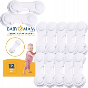 Babymam zabezpieczenia szafek szuflad szaf blokada mebli zatrzask 12szt