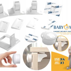 Babymam zabezpieczenia szafek szuflad magnetyczna blokada mebli drzwi 4szt