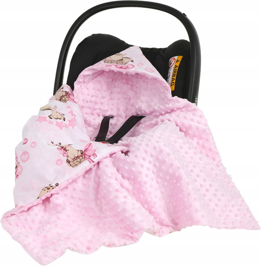 Babymam kocyk minky do fotelika nosidełka ciepły - obrazek 2