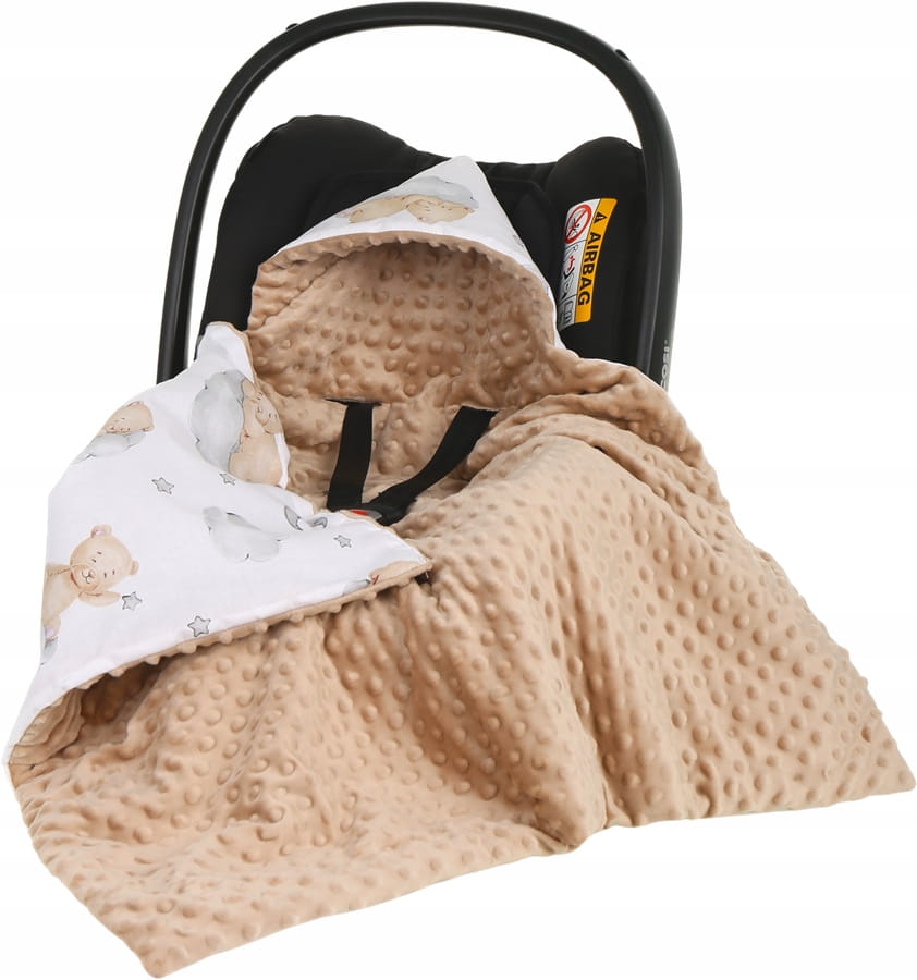 Babymam kocyk minky do fotelika nosidełka ciepły - obrazek 3