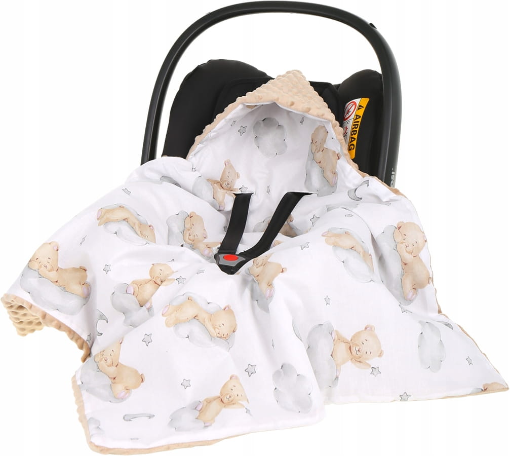 Babymam kocyk minky do fotelika nosidełka ciepły - obrazek 4