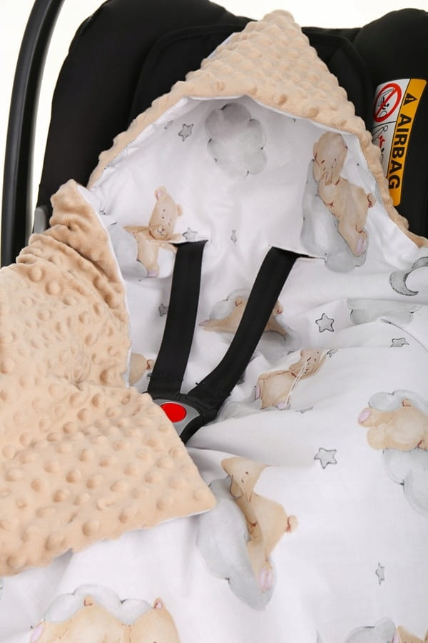Babymam kocyk minky do fotelika nosidełka ciepły - obrazek 6