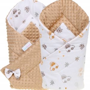 Babymam rożek becik niemowlęcy otulacz minky 80x80