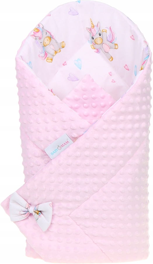 Babymam rożek becik niemowlęcy otulacz minky 80x80 - obrazek 4