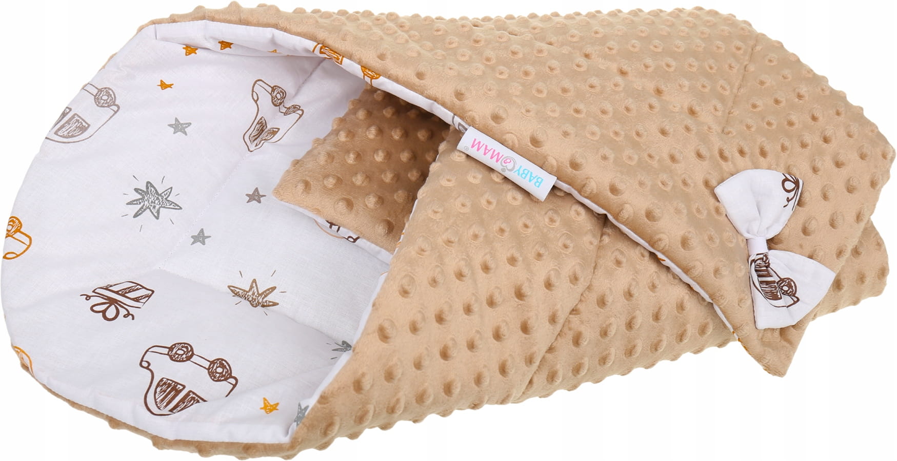 Babymam rożek becik niemowlęcy otulacz minky 80x80 - obrazek 7
