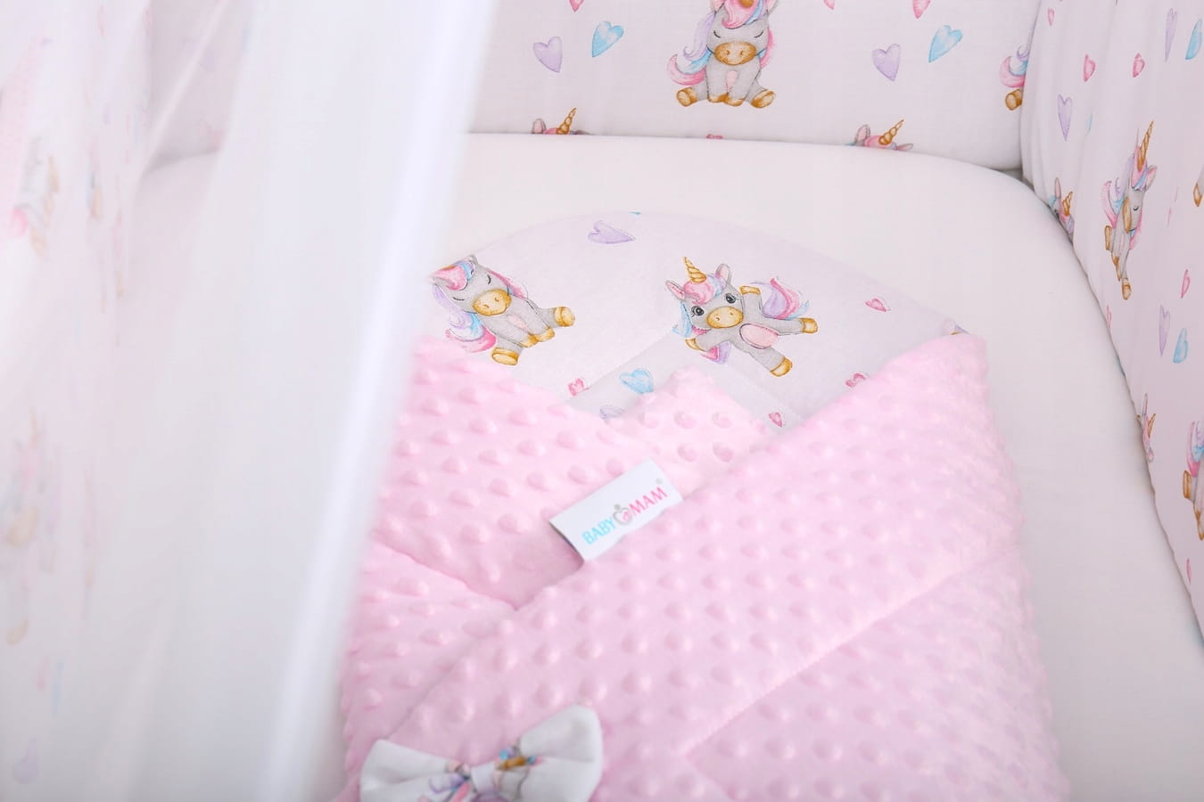 Babymam rożek becik niemowlęcy otulacz minky 80x80 - obrazek 6