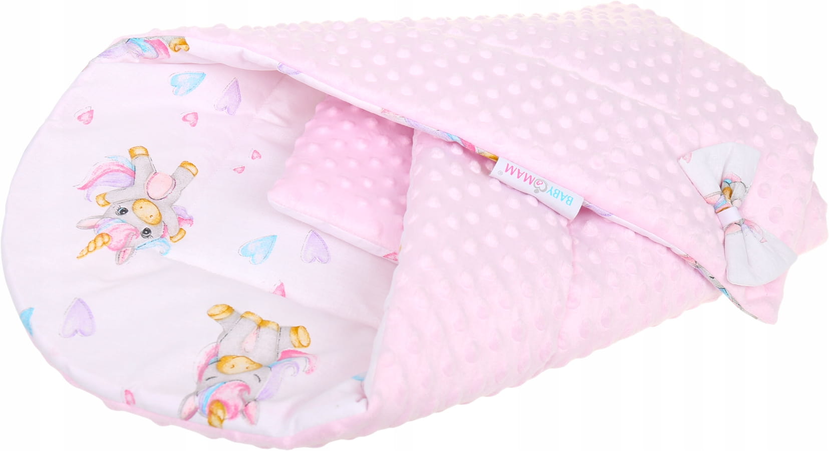 Babymam rożek becik niemowlęcy otulacz minky 80x80 - obrazek 9