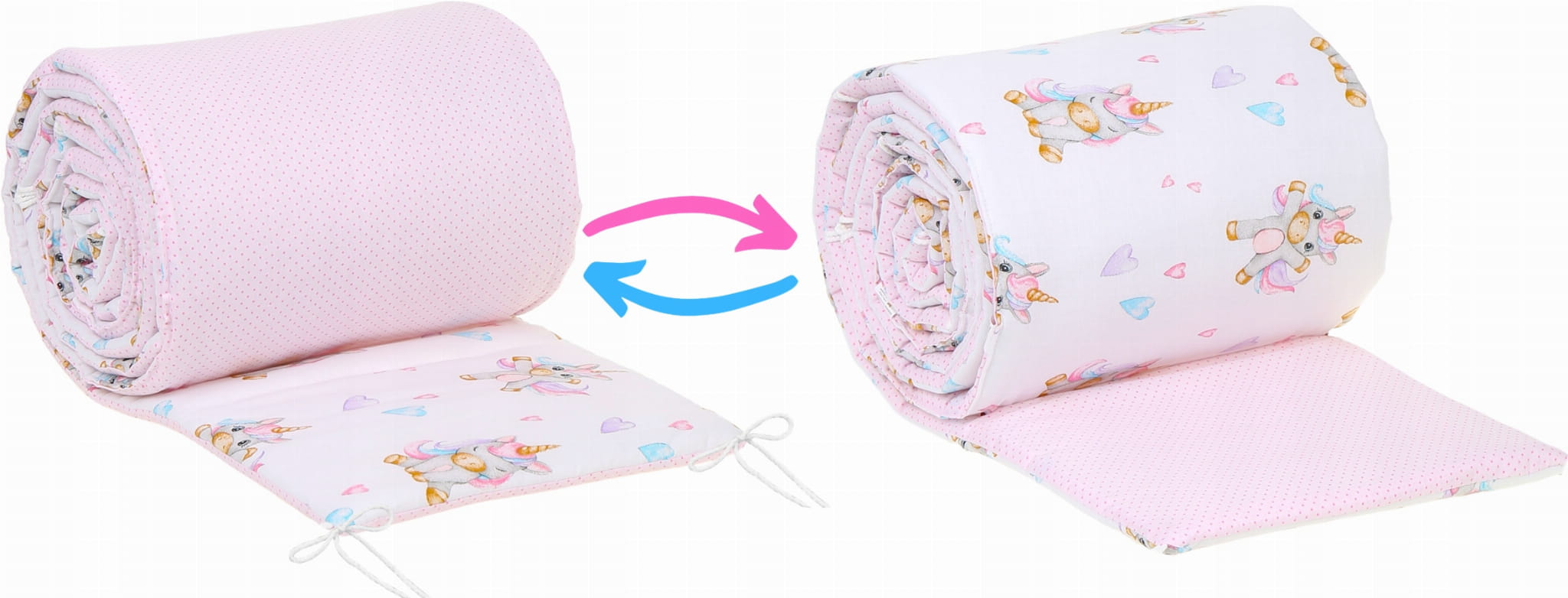 Babymam dwustronny ochraniacz 180x30 do łóżeczka - obrazek 4