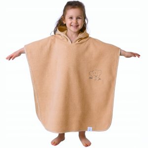 Babymam poncho kąpielowe okrycie z kapturem duże