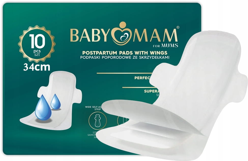 Babymam podpaski poporodowe na dzień +noc + butelka do podmywania zestaw wyprawkowy - obrazek 2
