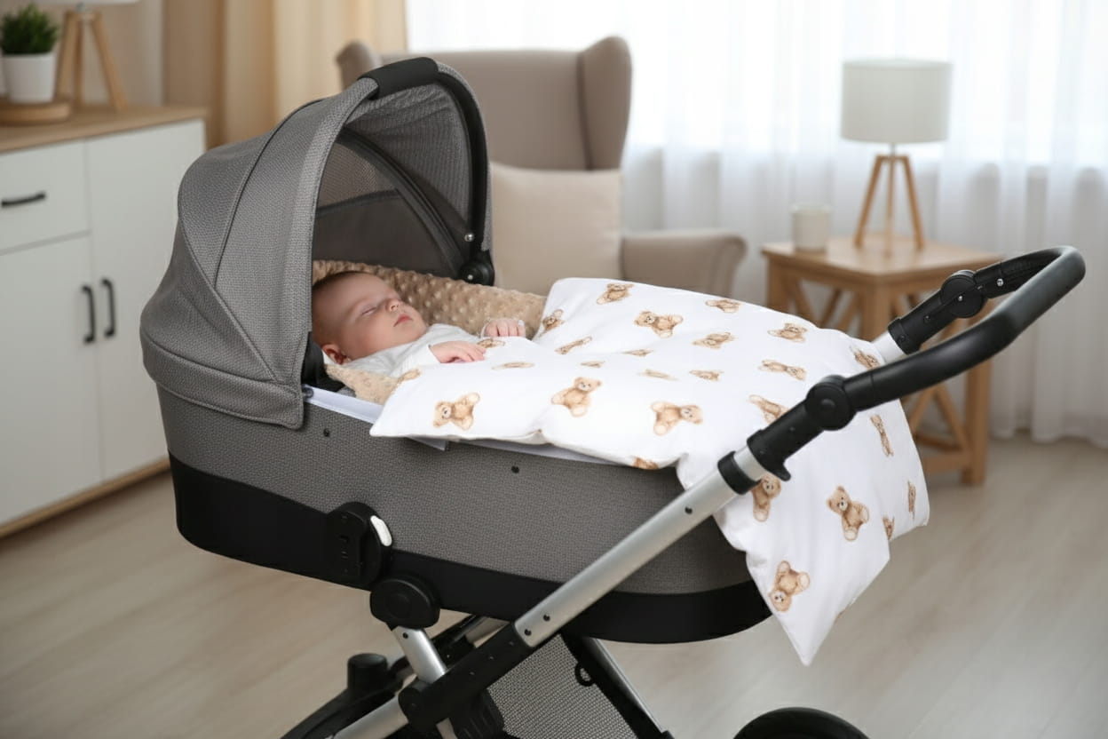Babymam wkładka do gondoli wózka na zamek usztywniana dwustronna - obrazek 3