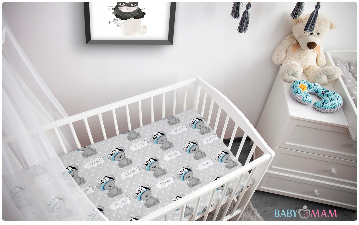 Prześcieradło 120x60 do łóżeczka bawełna materiałowe Babymam - obrazek 7
