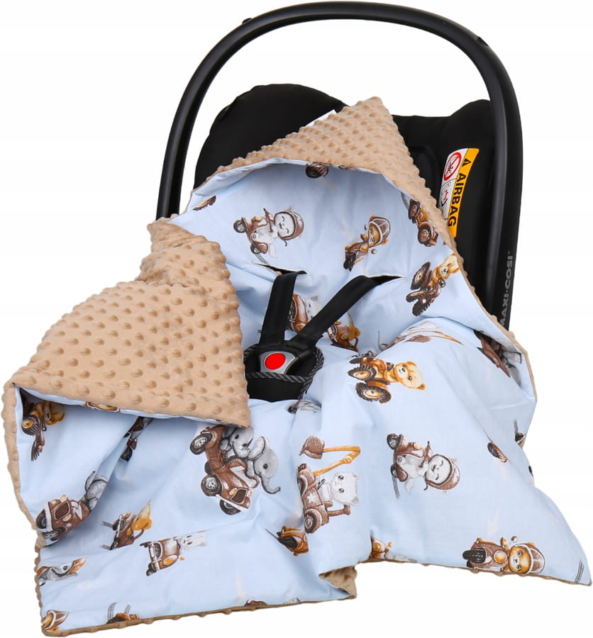 Babymam kocyk minky do fotelika nosidełka ciepły