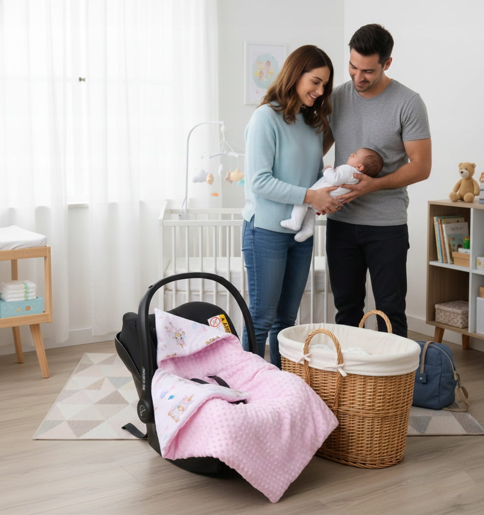 Babymam kocyk minky do fotelika nosidełka ciepły - obrazek 3