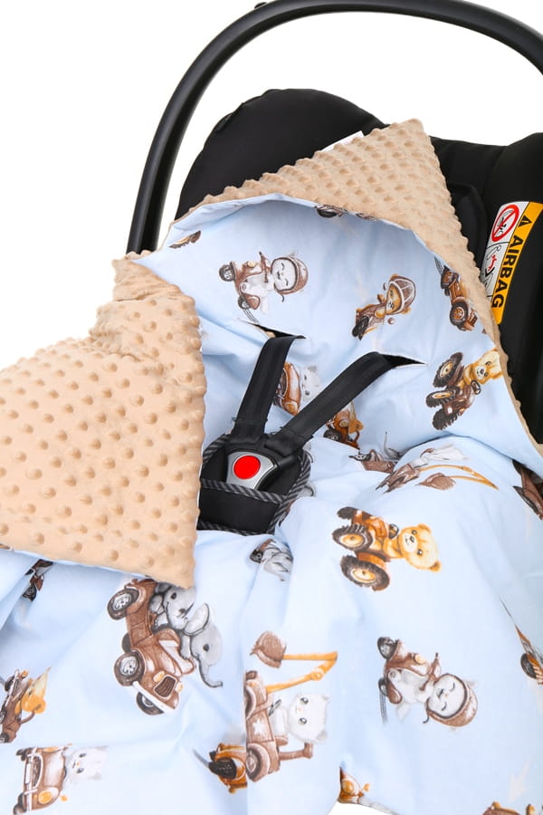 Babymam kocyk minky do fotelika nosidełka ciepły - obrazek 6
