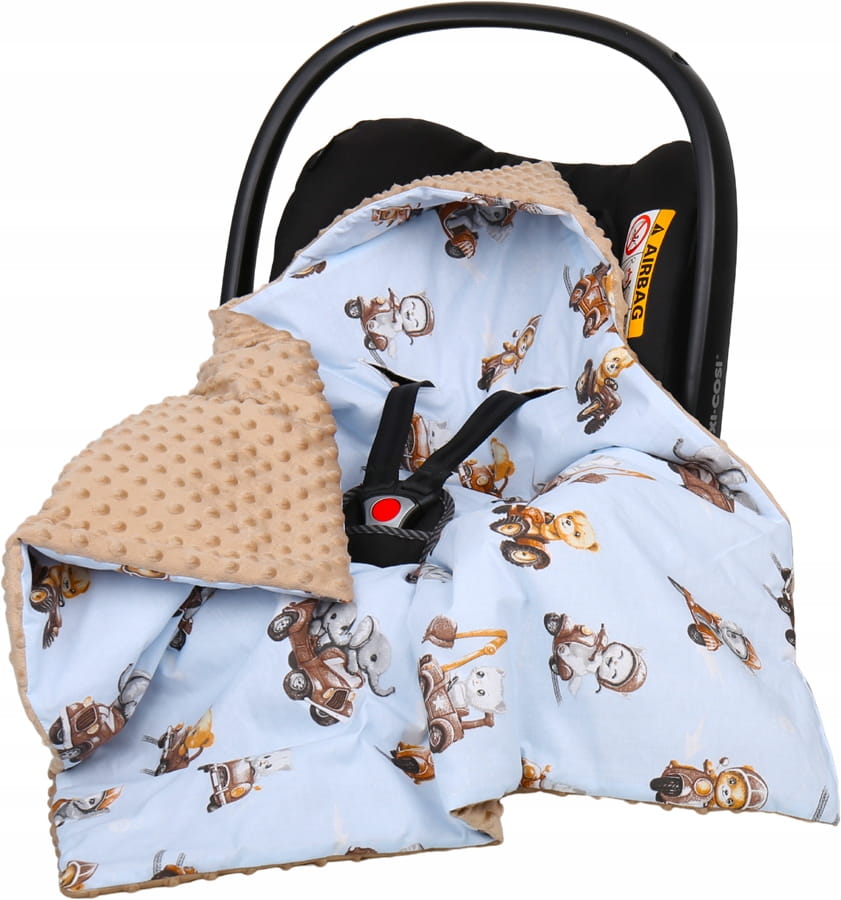 Babymam kocyk minky do fotelika nosidełka ciepły - obrazek 8