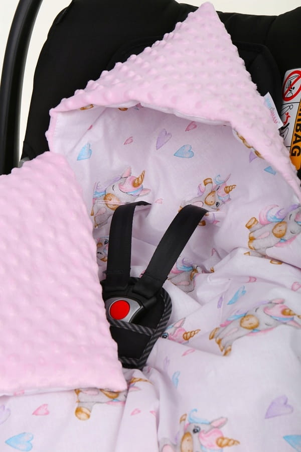 Babymam kocyk minky do fotelika nosidełka ciepły - obrazek 5