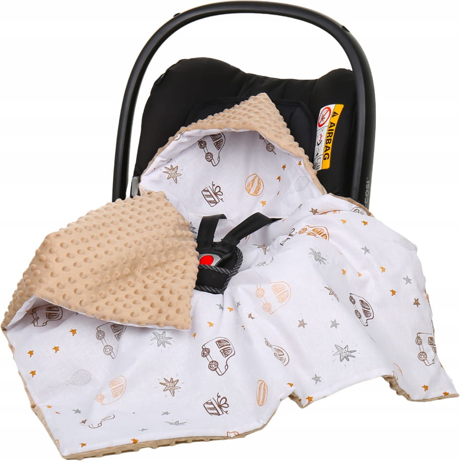 Babymam kocyk minky do fotelika nosidełka ciepły