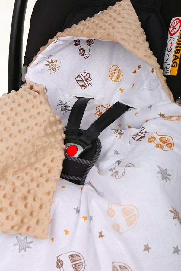 Babymam kocyk minky do fotelika nosidełka ciepły - obrazek 3