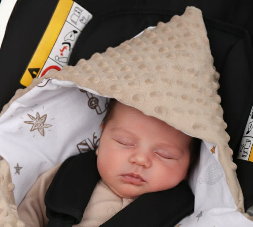Babymam kocyk minky do fotelika nosidełka ciepły - obrazek 5