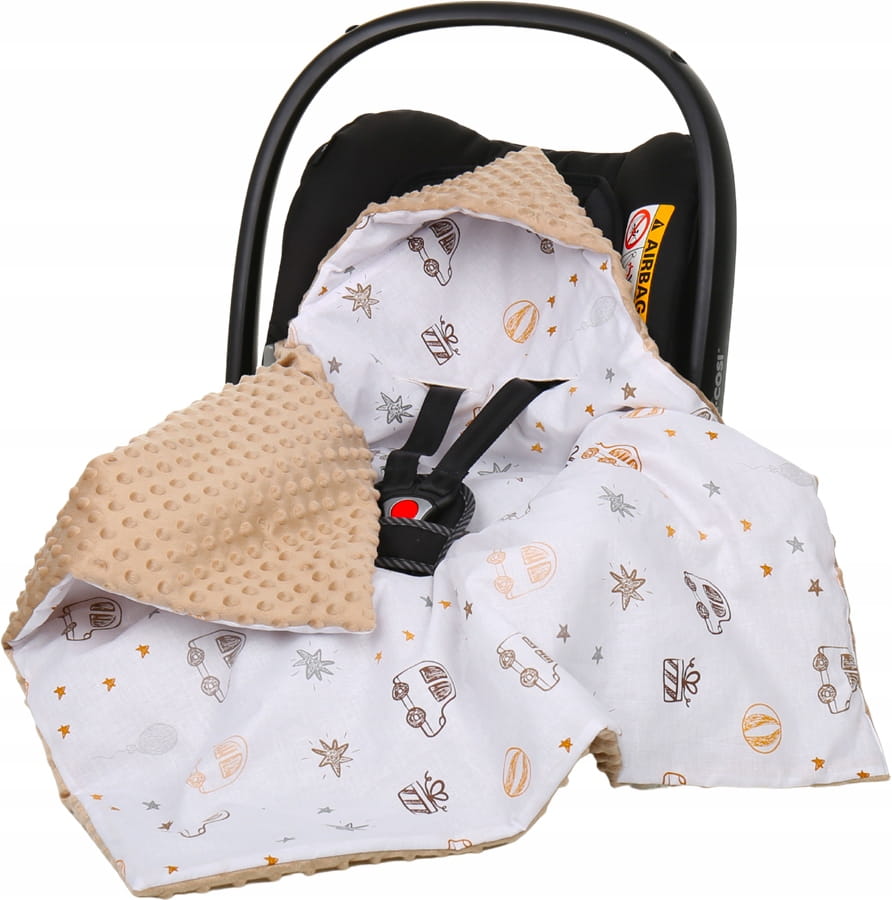 Babymam kocyk minky do fotelika nosidełka ciepły - obrazek 6