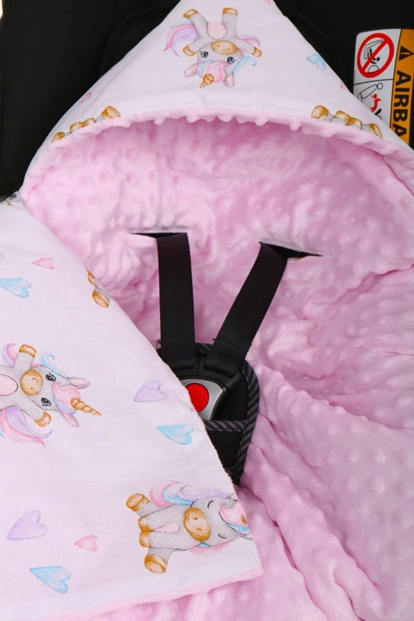 Babymam kocyk minky do fotelika nosidełka ciepły - obrazek 11