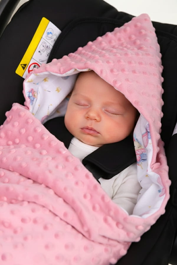 Babymam kocyk minky do fotelika nosidełka ciepły - obrazek 2