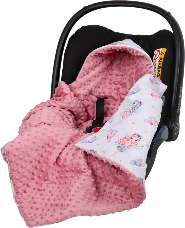 Babymam kocyk minky do fotelika nosidełka ciepły - obrazek 3