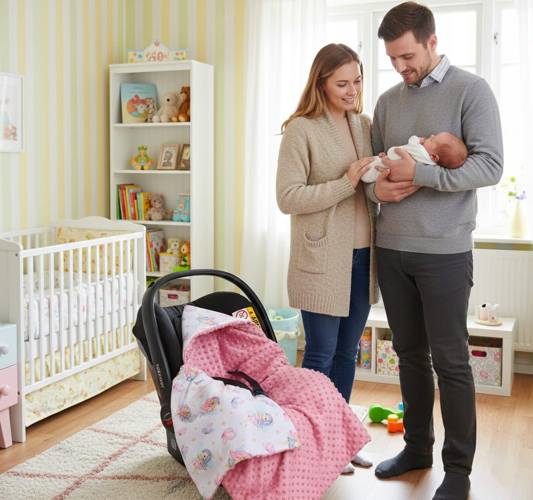 Babymam kocyk minky do fotelika nosidełka ciepły - obrazek 4