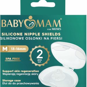 Babymam silikonowe osłonki na piersi sutki + etui premium rozmiar M