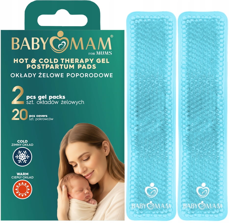Babymam okłady żelowe do terapii ciepłem i zimnem wkładki po porodzie 2szt