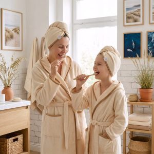 Gruby ręcznik do włosów turban na rzep termofrotte chłonny miękki Babymam