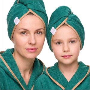 Gruby ręcznik do włosów turban na rzep termofrotte chłonny miękki Babymam