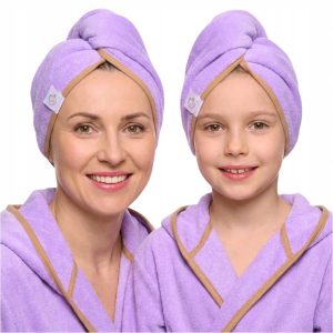 Gruby ręcznik do włosów turban na rzep termofrotte chłonny miękki Babymam