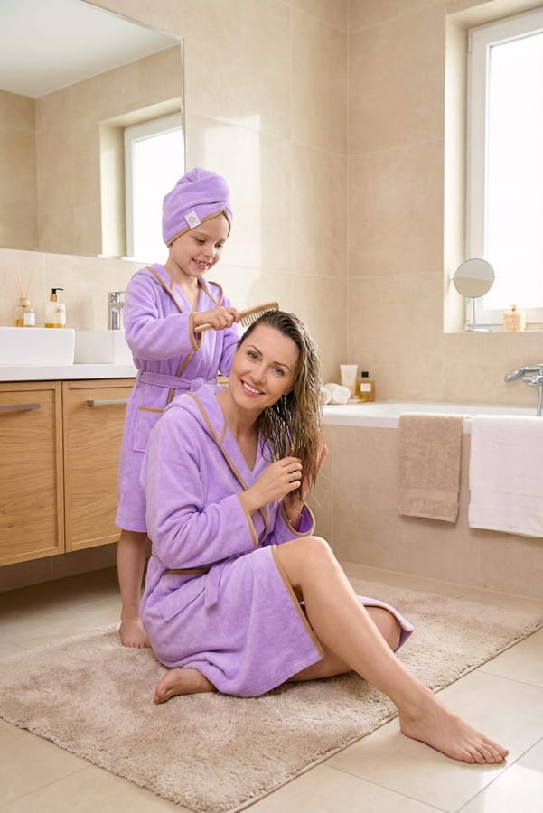 Gruby ręcznik do włosów turban na rzep termofrotte chłonny miękki Babymam - obrazek 2