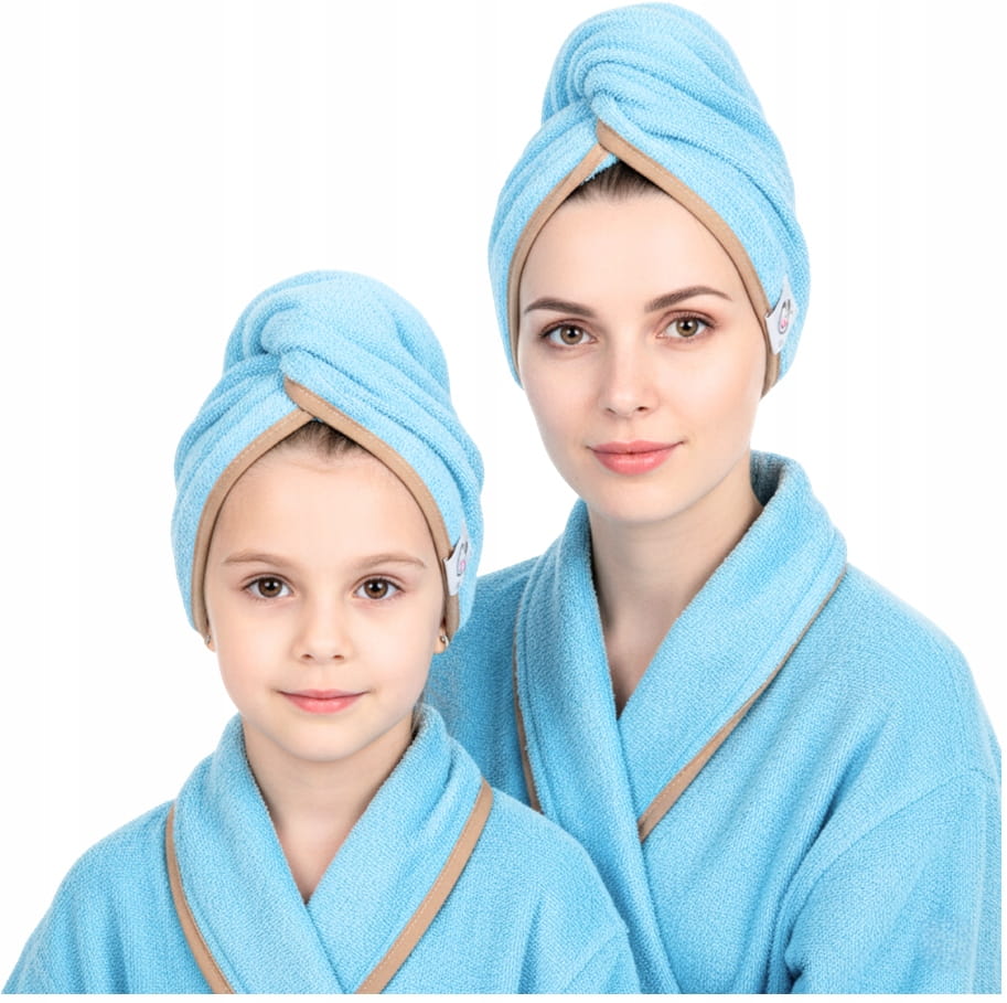 Gruby ręcznik do włosów turban na rzep termofrotte chłonny miękki Babymam