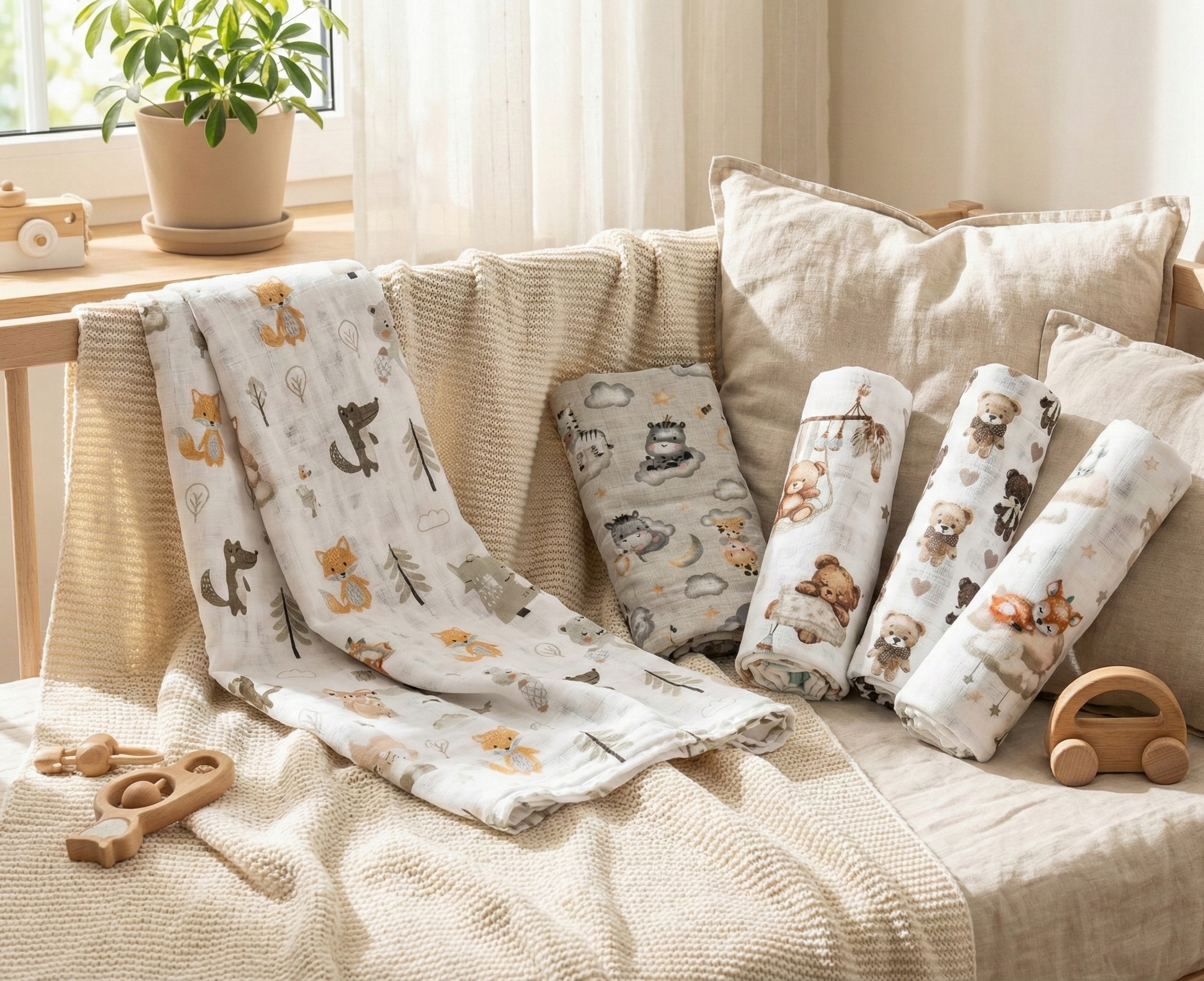 Babymam pieluchy tetrowe bawełna 100% zestaw 5szt - obrazek 3